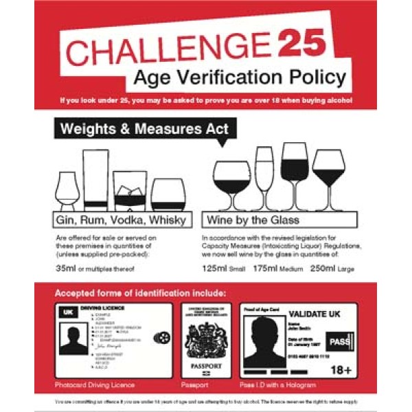 Age Verification Policy Weights & Measures Act 35ml