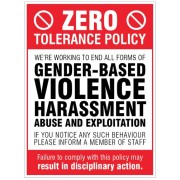 Zero Tolerance Policy - Gender based Violence - Harassment - Abuse & Exploitation