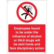 Employees Found to be Under the Influence of Alcohol or Drugs will be Sent Home