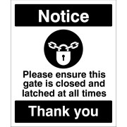 Notice - Please Ensure this Gate is Closed