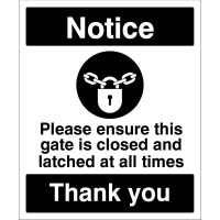 Notice - Please Ensure this Gate is Closed