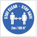 Stay Clear Stay Safe Sticker - 2m