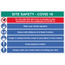 Coronavirus Site Safety Board with 6 Messages - 2m