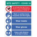 Coronavirus Portrait Site Safety Board with 5 Messages - 2m