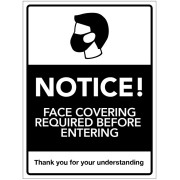 Notice! Face Coverings Required