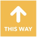 This Way - Arrow Up - Orange Floor Graphic