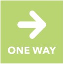 One Way - Arrow Right - Green Floor Graphic