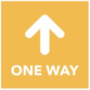 One Way - Arrow Up - Orange Floor Graphic