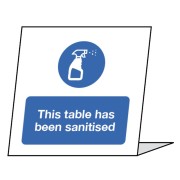 This Table has been Sanitised - Single Sided Table Card (Pack of 5)